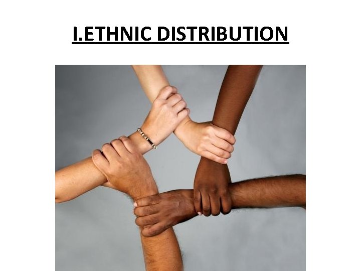 I. ETHNIC DISTRIBUTION 