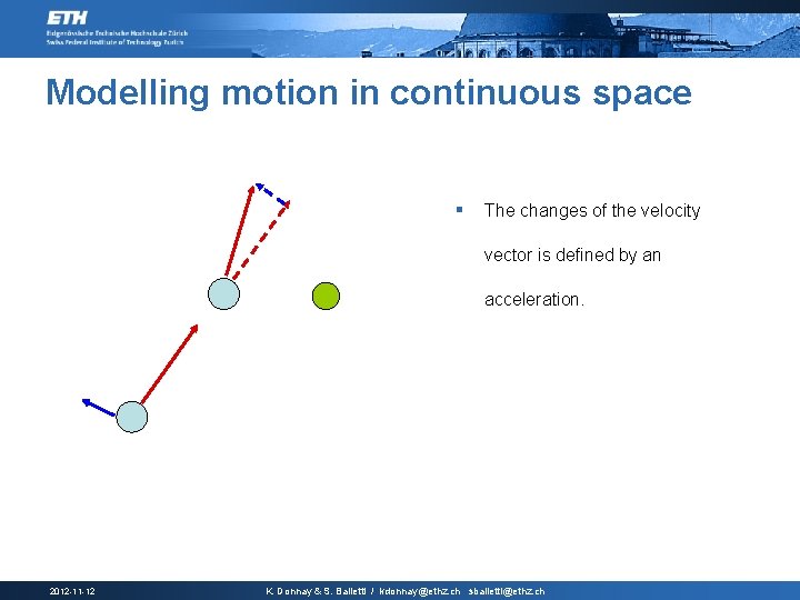 Modelling motion in continuous space § The changes of the velocity vector is defined