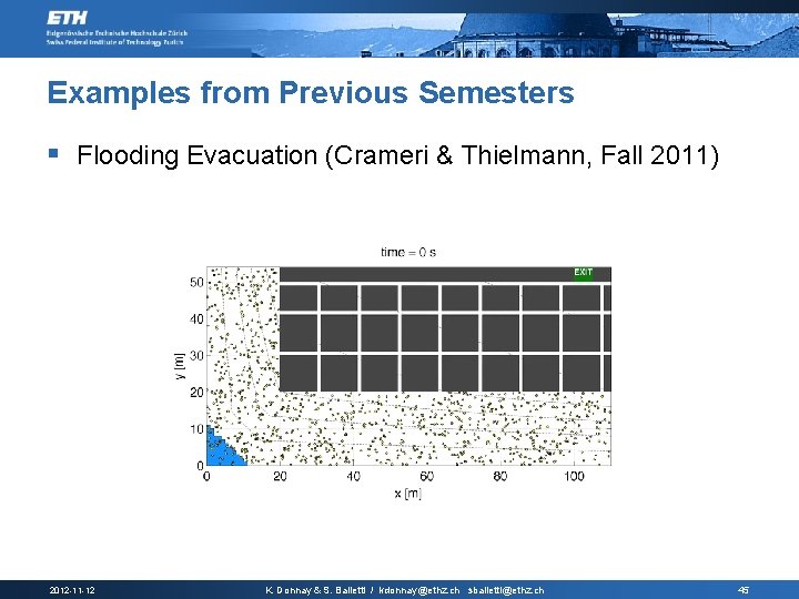 Examples from Previous Semesters § Flooding Evacuation (Crameri & Thielmann, Fall 2011) 2012 -11