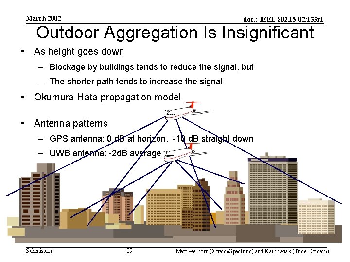 March 2002 doc. : IEEE 802. 15 -02/133 r 1 Outdoor Aggregation Is Insignificant