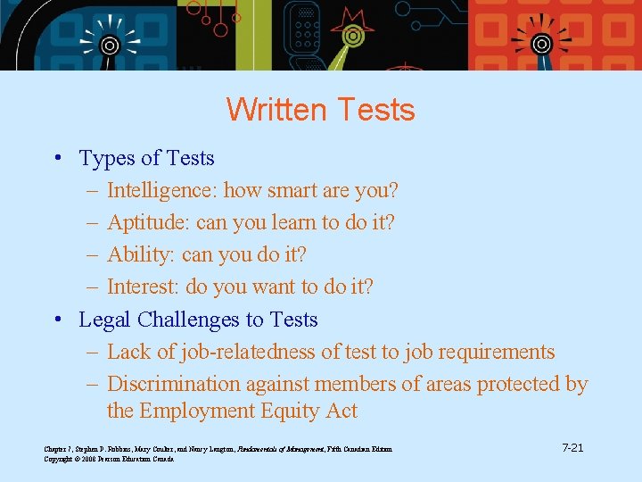 Written Tests • Types of Tests – Intelligence: how smart are you? – Aptitude: Written Tests • Types of Tests – Intelligence: how smart are you? – Aptitude: