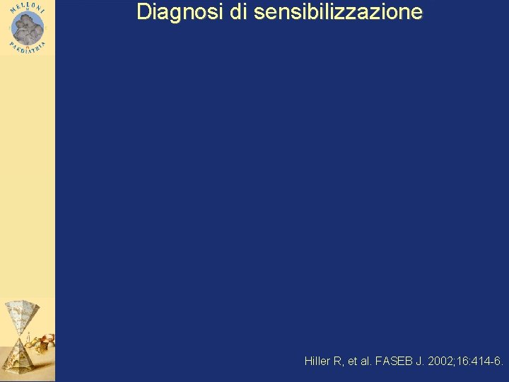 Diagnosi di sensibilizzazione Hiller R, et al. FASEB J. 2002; 16: 414 -6. 