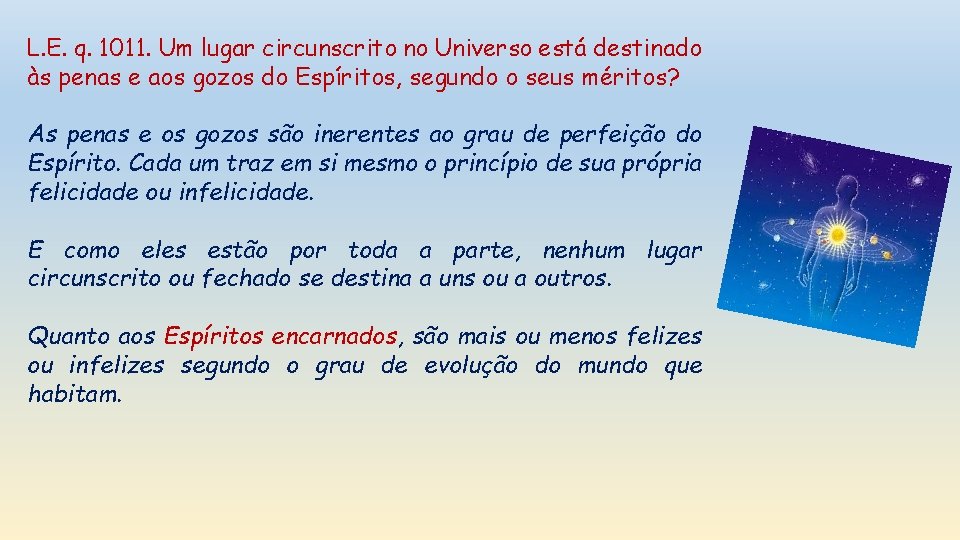 L. E. q. 1011. Um lugar circunscrito no Universo está destinado às penas e L. E. q. 1011. Um lugar circunscrito no Universo está destinado às penas e