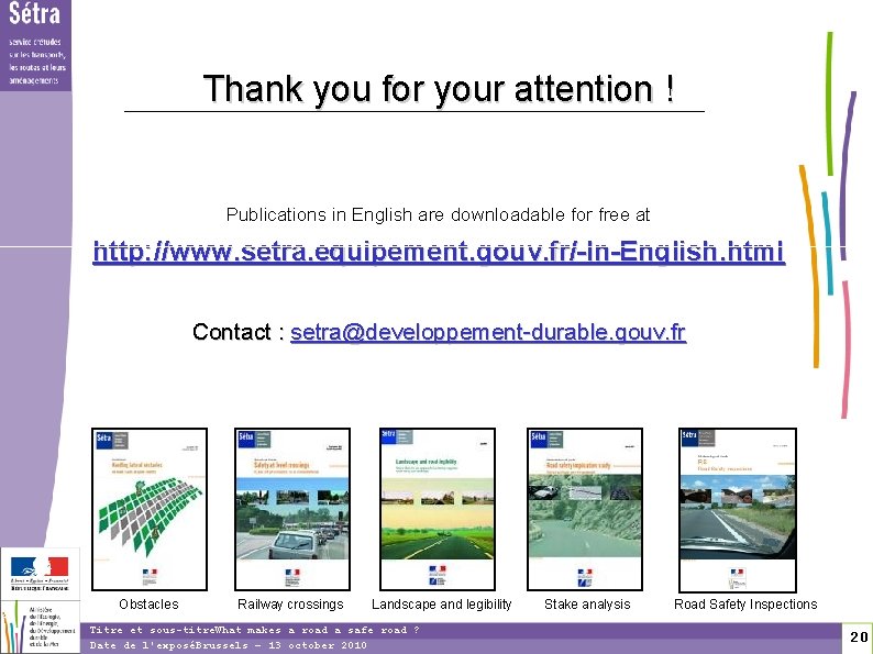 2 0 Thank you for your attention ! Publications in English are downloadable for