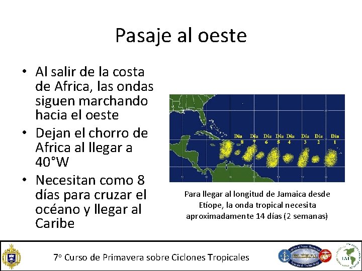 Pasaje al oeste • Al salir de la costa de Africa, las ondas siguen Pasaje al oeste • Al salir de la costa de Africa, las ondas siguen