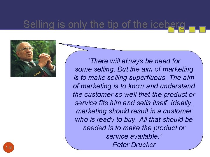 Selling is only the tip of the iceberg 1 -8 “There will always be