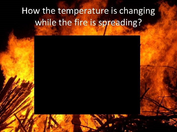 How the temperature is changing while the fire is spreading? 