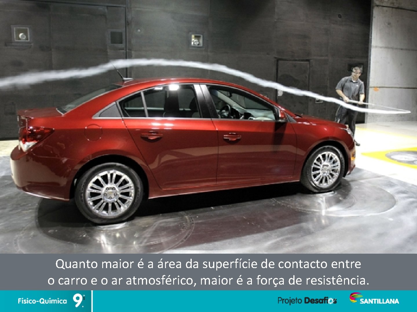 Quanto maior é a área da superfície de contacto entre o carro e o