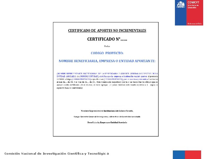 Comisión Nacional de Investigación Científica y Tecnológic a 