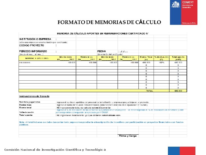 Comisión Nacional de Investigación Científica y Tecnológic a 