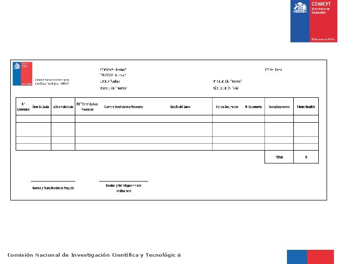 Comisión Nacional de Investigación Científica y Tecnológic a 