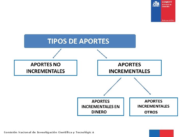 TIPOS DE APORTES Comisión Nacional de Investigación Científica y Tecnológic a 