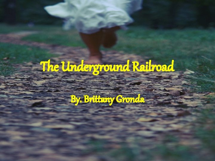 The Underground Railroad By. Brittany Gronda 