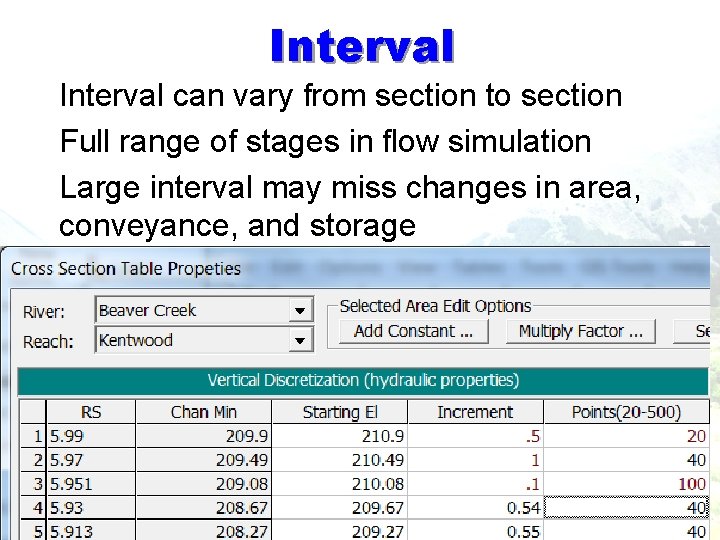 Interval § Interval can vary from section to section § Full range of stages Interval § Interval can vary from section to section § Full range of stages