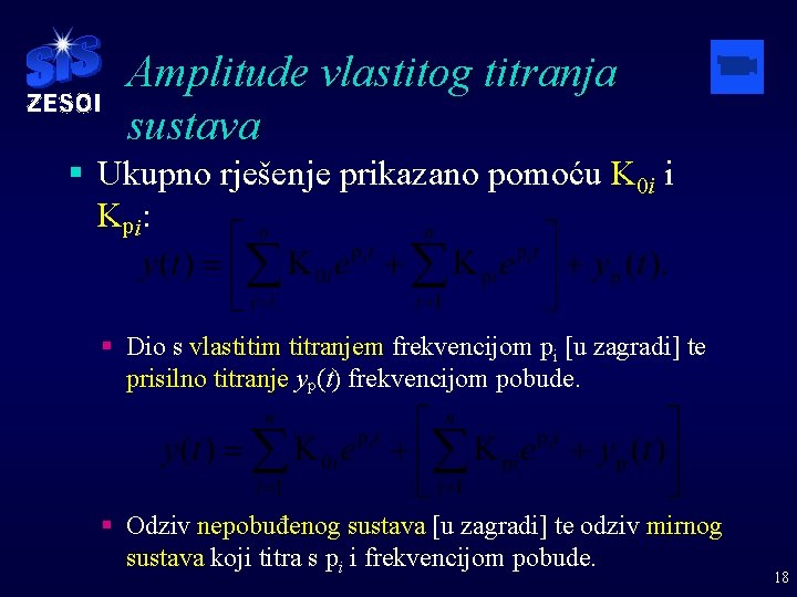 Amplitude vlastitog titranja sustava § Ukupno rješenje prikazano pomoću K 0 i i Kpi: