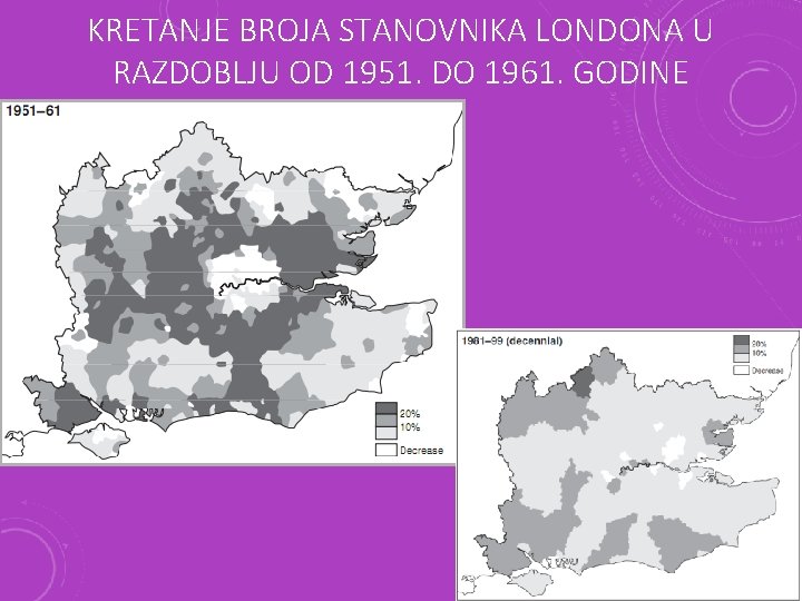 KRETANJE BROJA STANOVNIKA LONDONA U RAZDOBLJU OD 1951. DO 1961. GODINE 