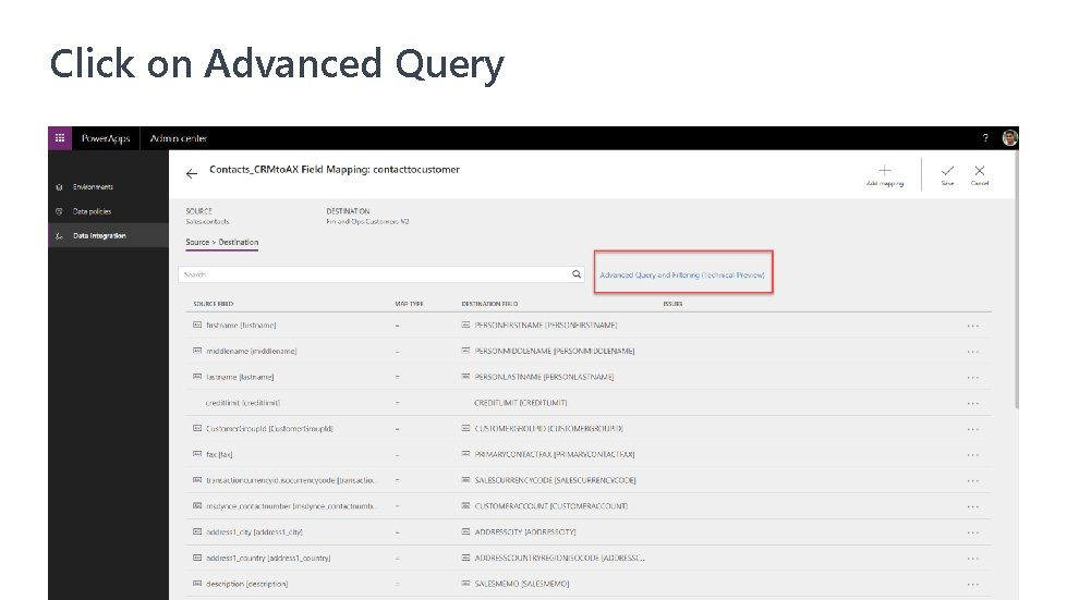 Click on Advanced Query 