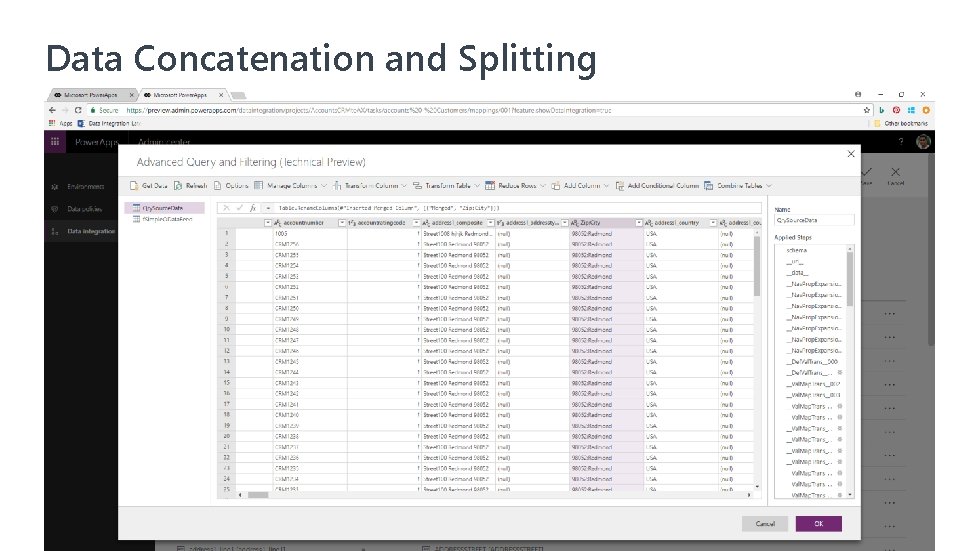 Data Concatenation and Splitting 