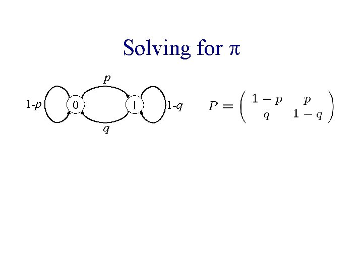 Solving for p p 1 -p 0 1 q 1 -q 