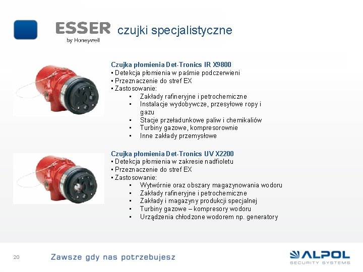 czujki specjalistyczne Czujka płomienia Det-Tronics IR X 9800 • Detekcja płomienia w paśmie podczerwieni