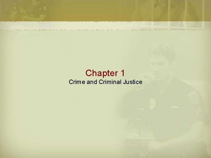 Chapter 1 Crime and Criminal Justice 