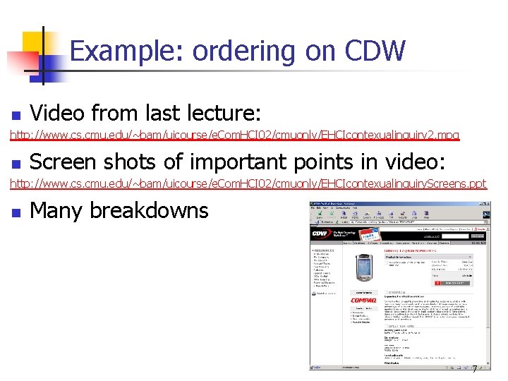 Lecture 4 Contextual Design Methodology Brad Myers 20