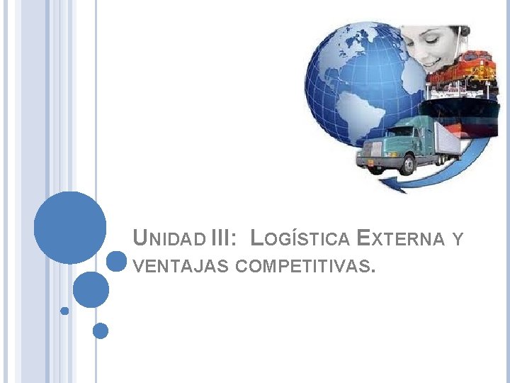 UNIDAD III: LOGÍSTICA EXTERNA Y VENTAJAS COMPETITIVAS. 