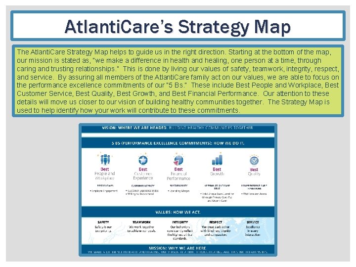 Atlanti. Care’s Strategy Map The Atlanti. Care Strategy Map helps to guide us in