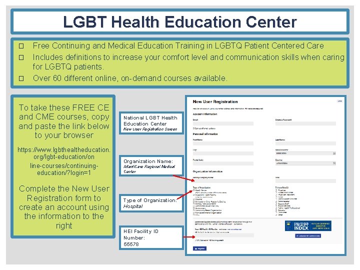 LGBT Health Education Center � � � Free Continuing and Medical Education Training in