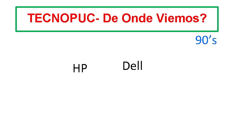 TECNOPUC- De Onde Viemos? 90’s HP Dell 