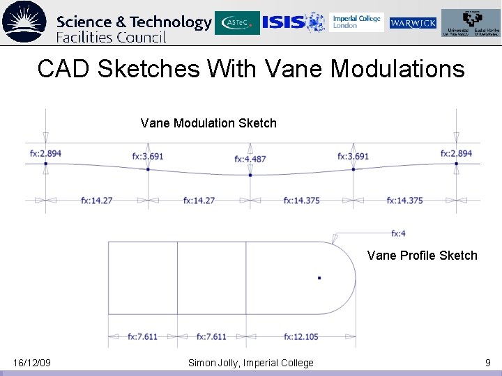 CAD Sketches With Vane Modulations Vane Modulation Sketch Vane Profile Sketch 16/12/09 Simon Jolly, CAD Sketches With Vane Modulations Vane Modulation Sketch Vane Profile Sketch 16/12/09 Simon Jolly,