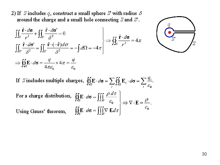 2) If S includes q, construct a small sphere S' with radius d around