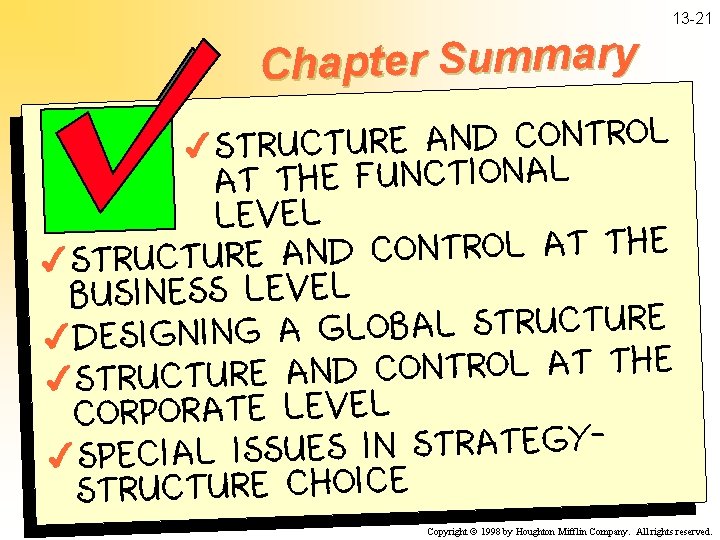 13 -21 Chapter Summary L O R T N O C D N A