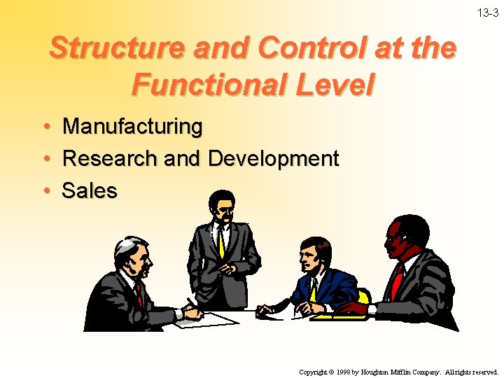 13 -3 Structure and Control at the Functional Level • • • Manufacturing Research