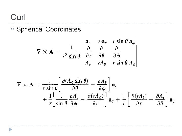 Curl Spherical Coordinates 