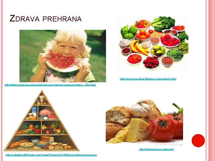 ZDRAVA PREHRANA http: //prehrana-dieta. 50 webs. com/partnerji. html http: //www. ringaraja. net/clanek/kaksna-je-zdrava-hrana-za-otroke_1194. html http: