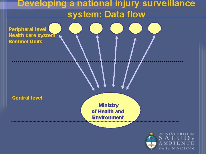 Developing a national injury surveillance system: Data flow Peripheral level Health care system Sentinel