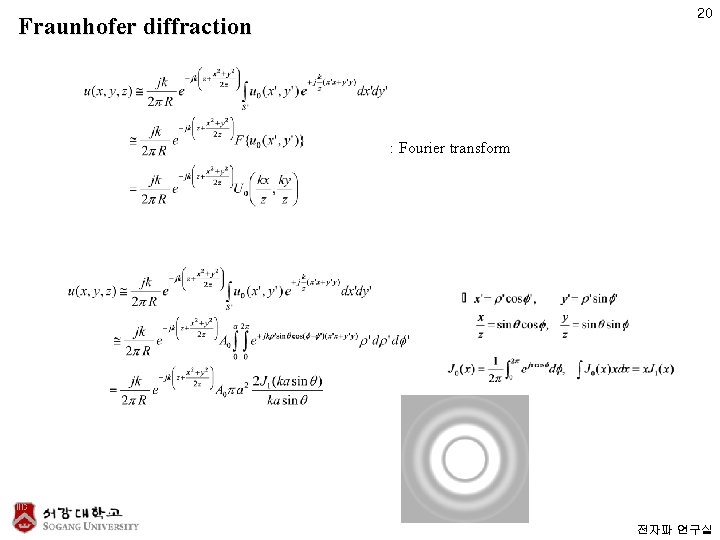 20 Fraunhofer diffraction : Fourier transform 전자파 연구실 