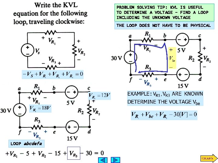 PROBLEM SOLVING TIP: KVL IS USEFUL TO DETERMINE A VOLTAGE - FIND A LOOP