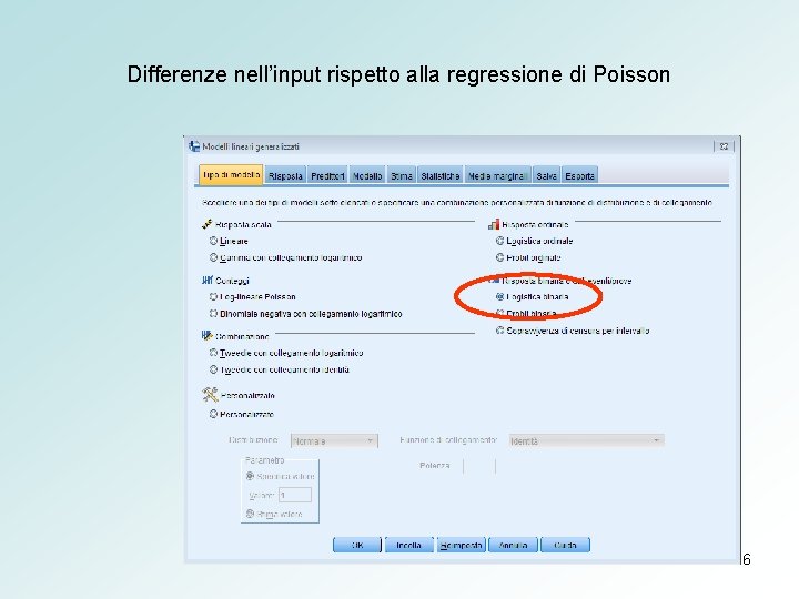 Differenze nell’input rispetto alla regressione di Poisson 46 