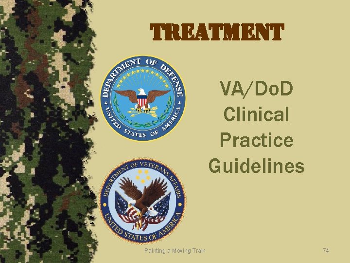 treatment VA/Do. D Clinical Practice Guidelines Painting a Moving Train 74 