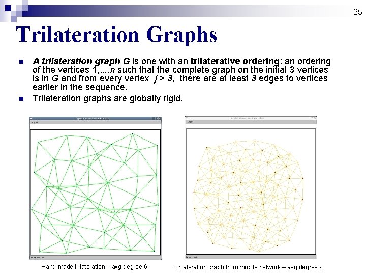 25 Trilateration Graphs n n A trilateration graph G is one with an trilaterative 25 Trilateration Graphs n n A trilateration graph G is one with an trilaterative