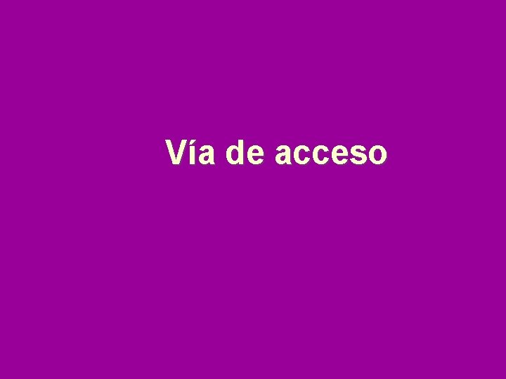 Vía de acceso 