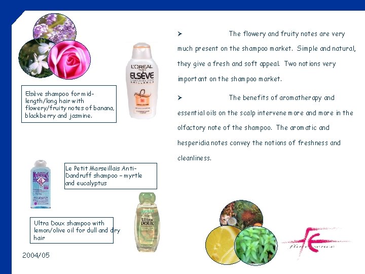 Ø The flowery and fruity notes are very much present on the shampoo market.