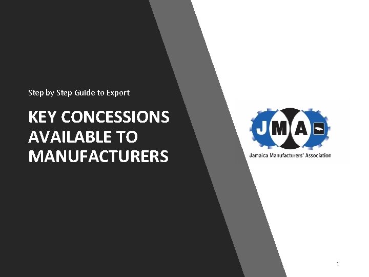 Step by Step Guide to Export KEY CONCESSIONS AVAILABLE TO MANUFACTURERS 1 