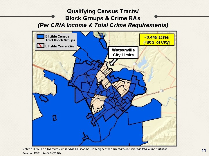 Qualifying Census Tracts/ Block Groups & Crime RAs (Per CRIA Income & Total Crime
