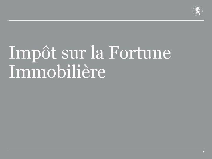 Impôt sur la Fortune Immobilière 7 