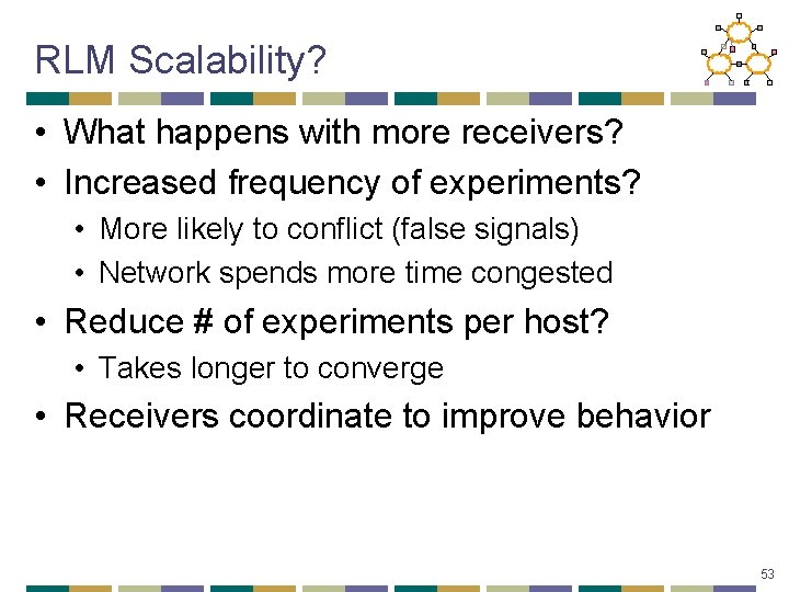 RLM Scalability? • What happens with more receivers? • Increased frequency of experiments? •