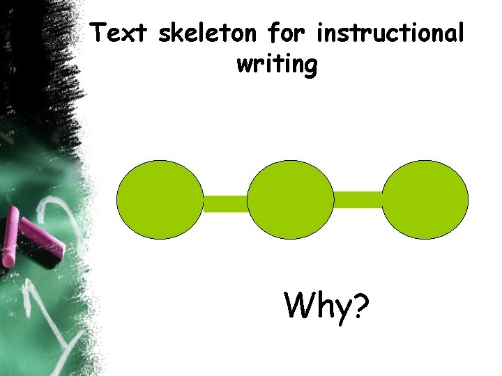 Text skeleton for instructional writing Why? 