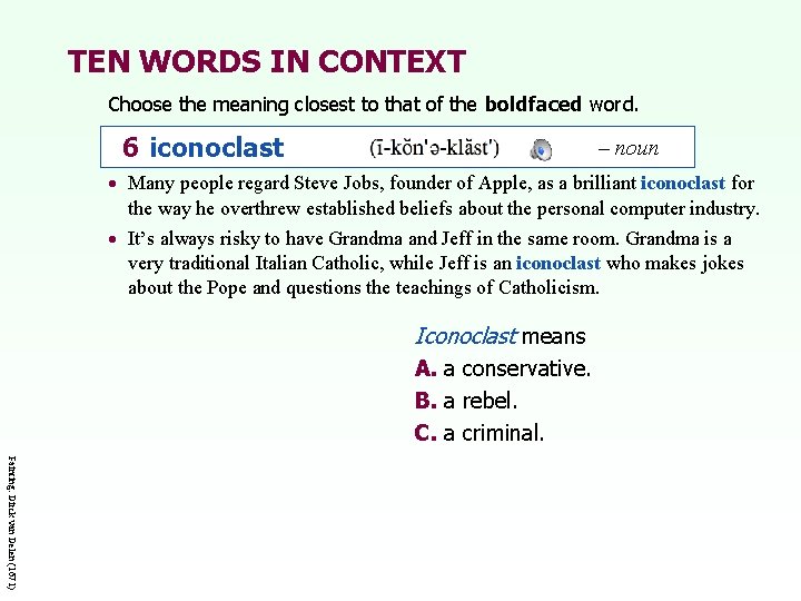 Unit Six Chapter 27 Abstract Iconoclast Archaic Laudable